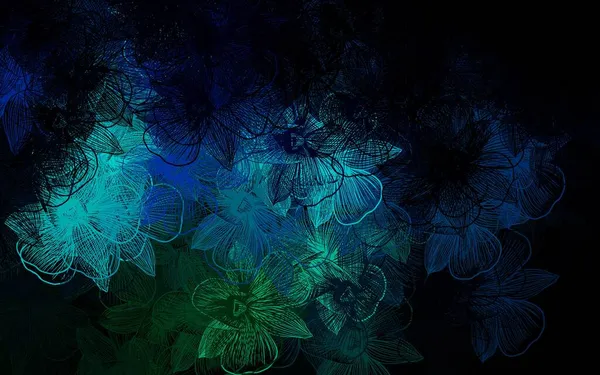 Mörkorange Vektor Naturliga Konstverk Med Blommor Glänsande Färgad Illustration Med — Stock vektor