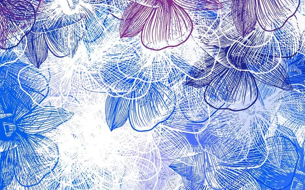 Modèle Élégant Vecteur Rose Clair Bleu Avec Des Fleurs Une — Image vectorielle