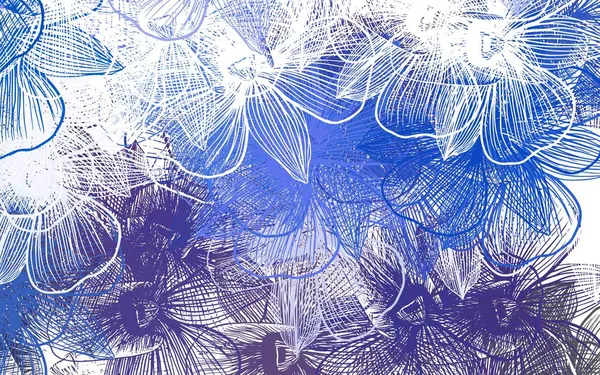 Luz Azul Vector Patrón Natural Con Flores Flores Garabato Incompletas — Archivo Imágenes Vectoriales