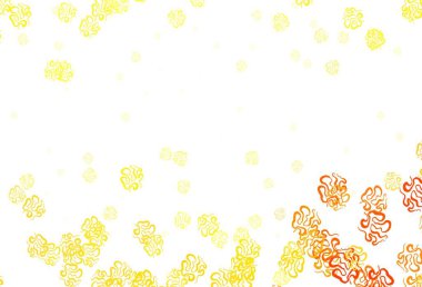 Soyut şekilli açık sarı vektör arkaplanı. Renkli rastgele şekillerle modern soyut illüstrasyon. İşiniz için en iyi akıllı tasarım.