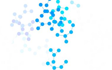 Açık Pembe, yapay zeka yapısına sahip mavi vektör şablonu. Parlak renkli bir illüstrasyon ve yapay zekanın gerçek yapısı. Zeka ve yenilik reklamları için şablon.