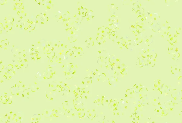 Светло Зеленая Желтая Векторная Текстура Математическими Сиолами Современная Геометрическая Иллюстрация — стоковый вектор