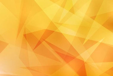 Kristalleri ve üçgenleri olan açık sarı vektör şablonu. Renkli üçgenli modern soyut illüstrasyon. Duvar kağıtları için zarif tasarım.