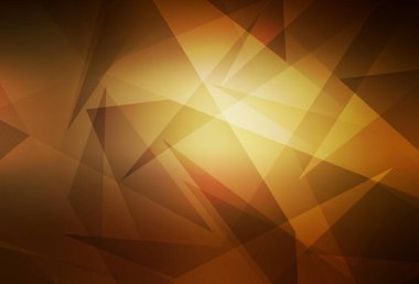 Üçgenli koyu sarı vektör arkaplan. Doğa tarzında üçgenleri olan güzel bir çizim. İniş sayfası için modern şablon.