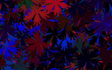 Koyu renkli, çiçekli doğal arka plan vektörü. Origami tarzında çiçeklerin karalama çizimi. Marka kitabınız için yeni şablon.