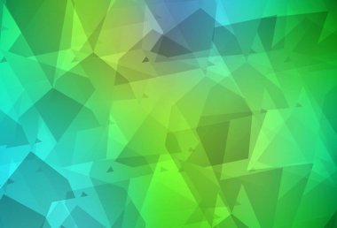 Açık mavi, soyut poli formlu yeşil vektör dokusu. Soyut tarzda rengarenk gradyan şekilleri olan bir resim. Web siteniz için basit tasarım.