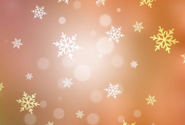 Açık Turuncu vektör deseni Noel tarzında. Gradyan Noel elementleri içeren bir Akıllı Çizim. Harfler ve tipografi için şablon.