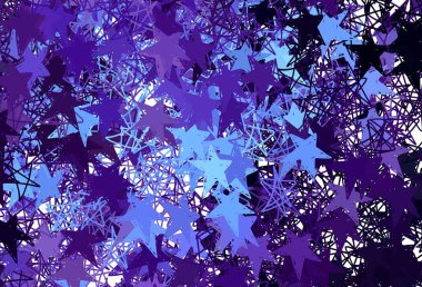 Koyu pembe, gökyüzü yıldızlı mavi vektör şablonu. Yıldızlı modern geometrik soyut çizim. Astroloji web siteleri için desen.