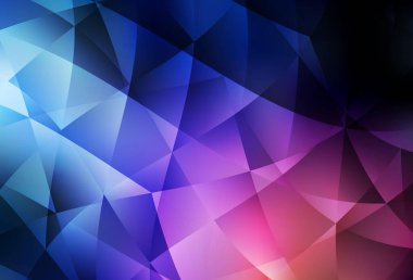 Koyu mavi, kırmızı kenarlı arka plan vektör. Üçgen geometrik örnek gradyan ile. Afiş için tamamen yeni şablon.