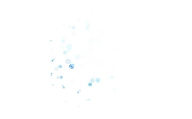 Çemberli hafif Mavili vektör şablonu. Parlak renkli soyut çemberlerin olduğu bir resim. Güzel web siteleri için desen.