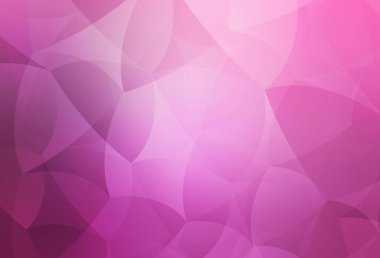 Kristalleri ve üçgenleri olan açık pembe vektör şablonu. Üçgen şekilli ışıltılı soyut çizimler. İniş sayfası için modern şablon.