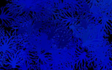 Koyu mavi, çiçekli zarif bir arka plan. Beyaz arka planda doğal bir çiçek. Web sitesi yöneticileri ve tasarımları için desen.