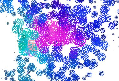 Açık mavi, kaotik şekilli kırmızı vektör şablonu. Modern tarzda değişen renkli kaotik formlar. Web siteniz için basit tasarım.