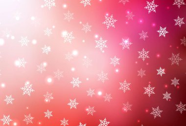 Açık Kırmızı vektör arkaplanı Xmas tarzında. Noel sembolleri ve tabelaları ile renkli çizimler. Bir üniversite posteri için en iyi tasarım, afiş.