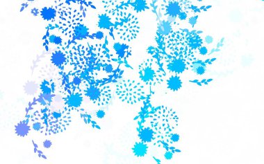 Açık Pembe, mavi vektör karalama düzeni çiçekli renkli çizimler ve çiçekler. Web siteleri ve pankartlar için desenli desen.