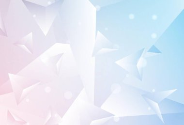 Açık pembe, mavi vektör düşük polimerli doku. Origami tarzında gradyan ile geometrik çizim. Pankartın için tamamen yeni bir şablon.