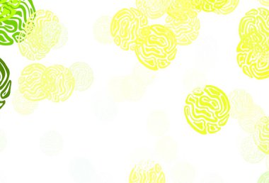 Açık yeşil, soyut şekilli sarı vektör dokusu. Rastgele şekillerle soyut tarzda dekoratif tasarım. Kartvizitiniz için modern tasarım.