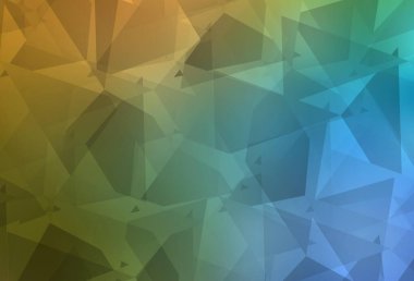 Açık mavi, çokgen şekilli sarı vektör arkaplan. Soyut tarzda rengarenk gradyan şekilleri olan bir resim. İşiniz için en iyi akıllı tasarım.