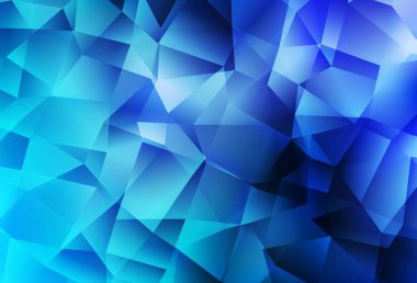Hafif BLUE vektör düşük poli düzeni. Soyut ve üçgenli renkli çizimler. Web siteniz için çokgen tasarım.