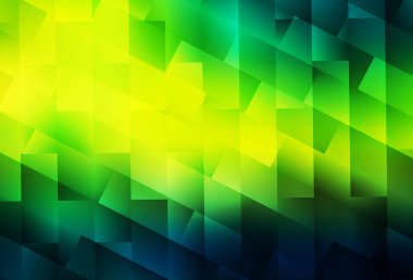 Koyu yeşil, eşkenar dörtgenli sarı vektör arkaplan. Soyut arkaplanda dikdörtgenler ve renkli gradyanlar. Reklamınız, posteriniz, afişiniz için en iyi tasarım.