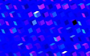 Koyu pembe, dikdörtgenli mavi vektör arkaplan. Soyut stil ve dikdörtgenlerle dekoratif tasarım. Şablon bir arkaplan olarak kullanılabilir.