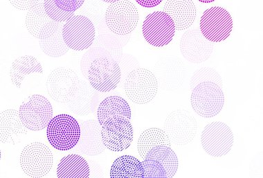 Dairesel açık mor vektör şablonu. Soyut arka planda bulanık kabarcıklar ve renkli gradyan. Reklamlar, broşürler için desen.