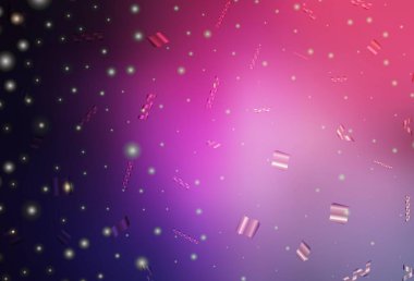 Koyu mor, Noel tarzında pembe vektör deseni. Renkli Noel şeyleri ile soyut gradyan çizimi. Bir üniversite posteri için en iyi tasarım, afiş.