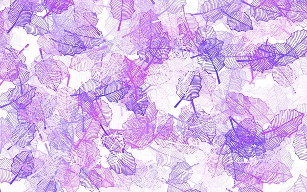 Light Purple Pink Vector Doodle Pattern Leaves Modern Abstract Illustration — Stock Vector