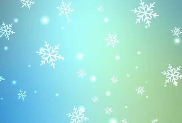 Bleu Clair Motif Vectoriel Vert Dans Style Noël Design Coloré — Image vectorielle