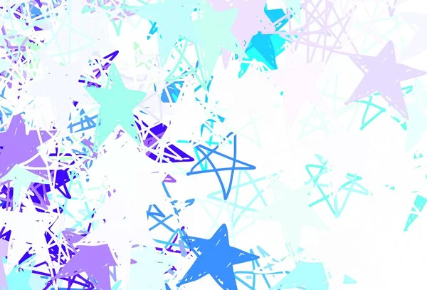 Bleu Clair Motif Vectoriel Vert Avec Étoiles Noël Illustration Abstraite — Image vectorielle