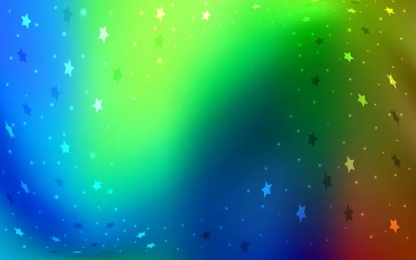 Dunkler Mehrfarbiger Vektorhintergrund Mit Farbigen Sternen Verschwommenes Dekoratives Design Einfachen — Stockvektor