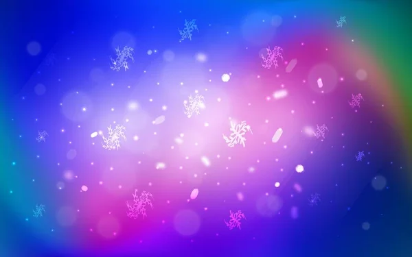 Темно Рожевий Синій Векторний Шаблон Льодовими Сніжинками Блискуча Абстрактна Ілюстрація — стоковий вектор