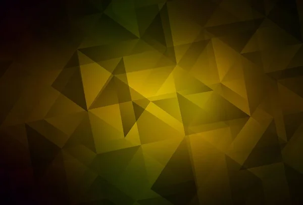 Verde Escuro Vetor Amarelo Brilhando Layout Triangular Elegante Ilustração Poligonal —  Vetores de Stock