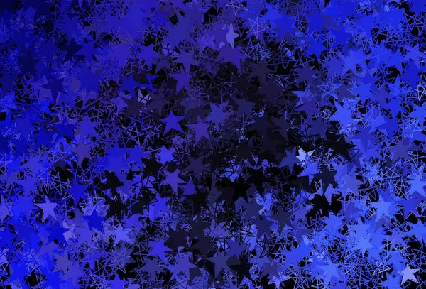 Mörk Lila Vektor Layout Med Ljusa Snöflingor Stjärnor Glitter Abstrakt — Stock vektor