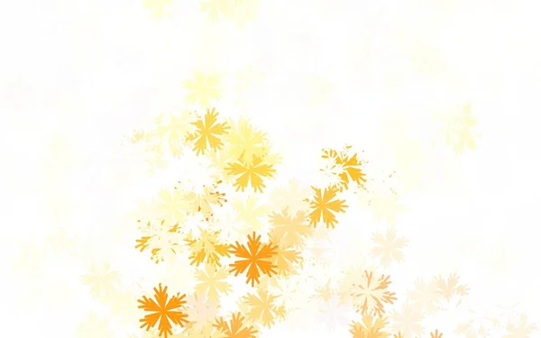 光橙色矢量涂鸦图案与花 有创意的插图 风格模糊 花朵丛生 您的品牌书的新模板 — 图库矢量图片