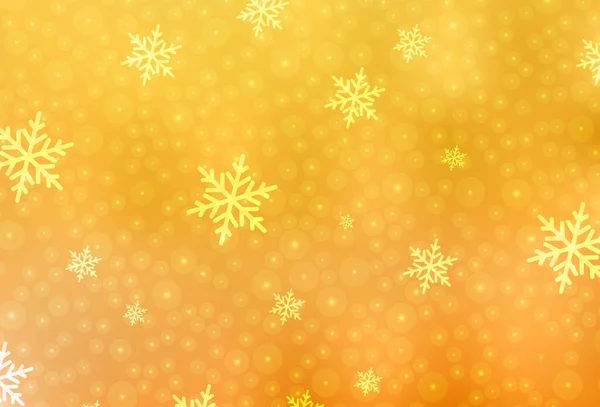 Світло Жовте Векторне Компонування Новорічному Стилі Барвисті Ілюстрації Снігом Новорічними — стоковий вектор