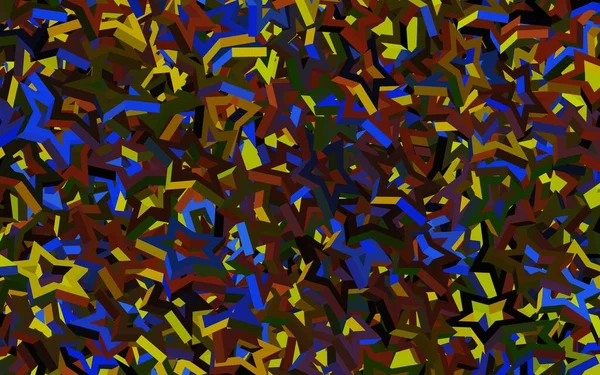 Donkerblauw Gele Vectorachtergrond Met Kleine Grote Sterren Sterren Wazig Abstracte — Stockvector