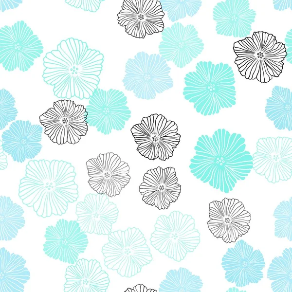 Hellblaue Grüne Vektor Nahtlose Elegante Tapete Mit Blumen Illustration Mit — Stockvektor