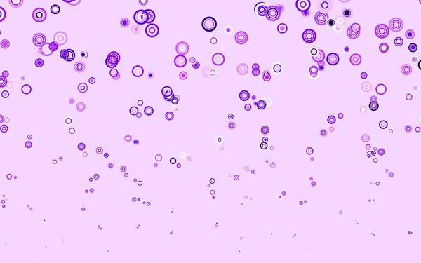 Luz Patrón Vectorial Púrpura Con Esferas Ilustración Abstracta Con Burbujas — Vector de stock