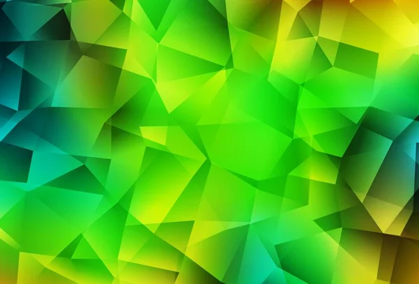 Verde Chiaro Vettore Giallo Brillante Disposizione Triangolare Elegante Illustrazione Poligonale — Vettoriale Stock
