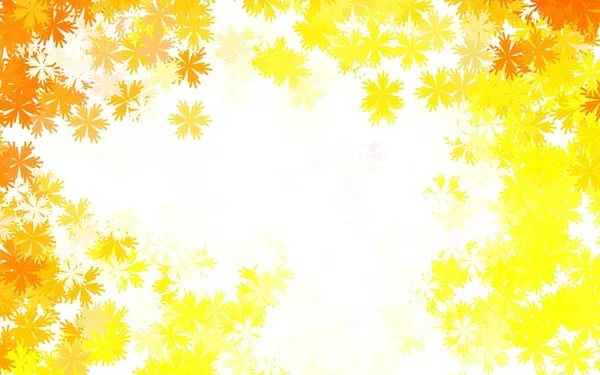 Light Orange Vektor Abstraktes Muster Mit Blumen Leuchtend Farbige Illustration — Stockvektor