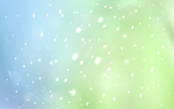 Светло Голубой Зеленый Векторный Узор Снежинками Размытый Декоративный Дизайн Стиле — стоковый вектор