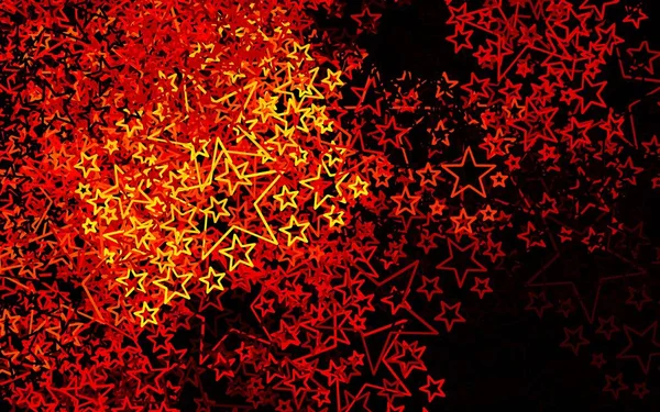 Dunkelroter Gelber Vektorhintergrund Mit Kleinen Und Großen Sternen Glitzernde Abstrakte — Stockvektor