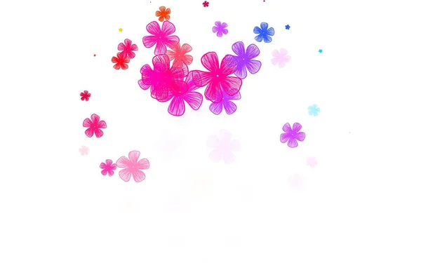 Light Multicolor Vector Doodle Vorlage Mit Blumen Glitzernde Abstrakte Illustration — Stockvektor