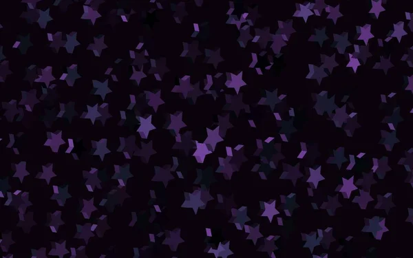 Fundo Vetor Roxo Escuro Com Estrelas Coloridas Ilustração Brilhante Decorativa —  Vetores de Stock