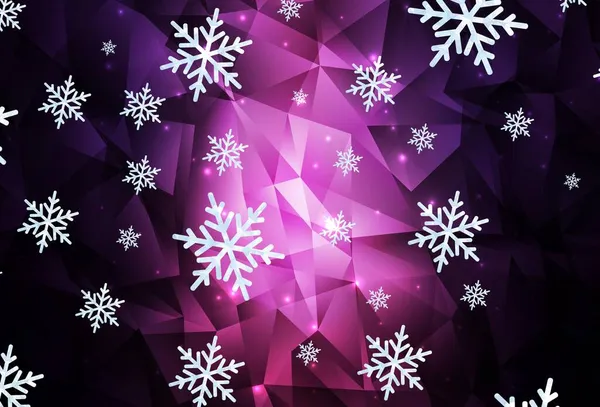 Texture Vectorielle Rose Foncé Avec Flocons Neige Colorés Étoiles Illustration — Image vectorielle