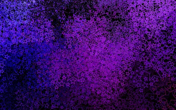 Dark Purple Fundo Vetor Rosa Com Estrelas Pequenas Grandes Ilustração — Vetor de Stock