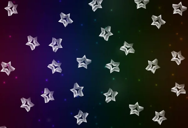 Textura Vectorial Multicolor Oscuro Con Hermosas Estrellas Estrellas Sobre Fondo — Archivo Imágenes Vectoriales