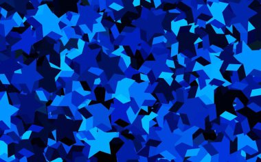 Renkli yıldızlı koyu mavi vektör arkaplan. Renkli yıldızlı soyut çizimler. İş ilanınız için akıllı tasarım.