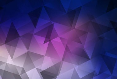 Koyu pembe, mavi vektör üçgen mozaik şablon. Çokgen şekilli bir örnek. İşiniz için yepyeni bir tasarım..